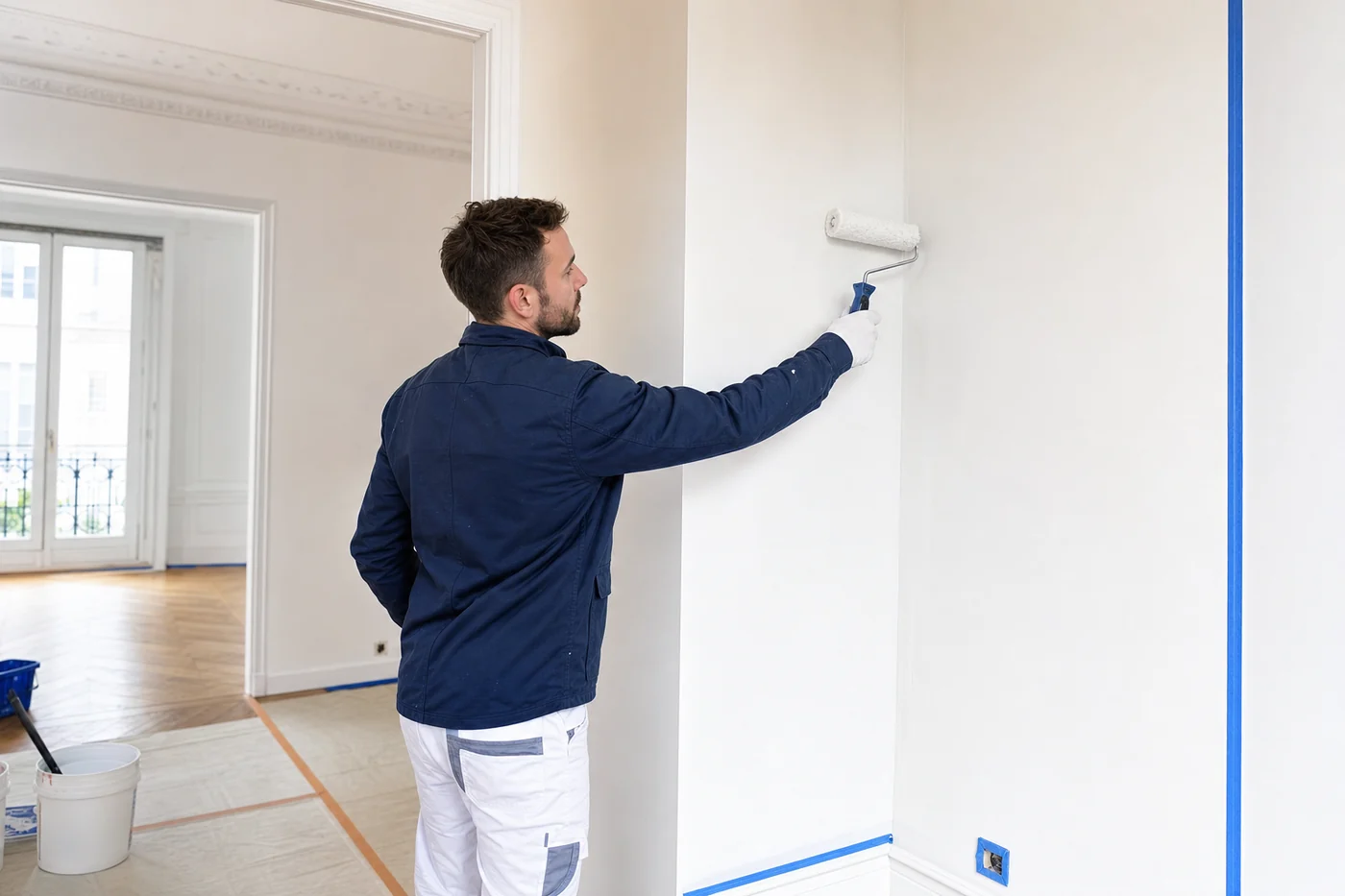 Artisan ASA Services réalisant une peinture intérieure soignée